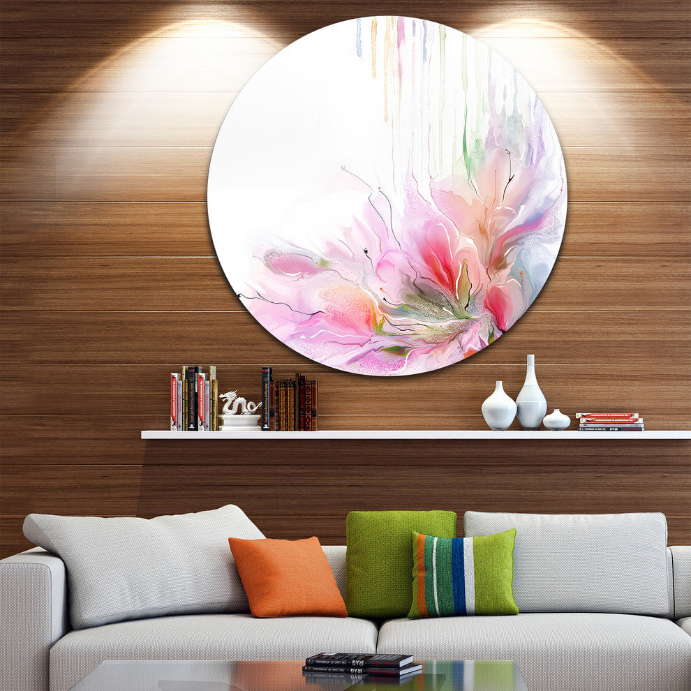 Floral Composition, Abstract Floral Large Disc Metal Wall Art, 23"
