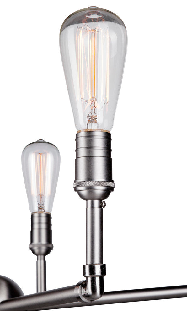 5 Light Chandelier, Brushed Nickel