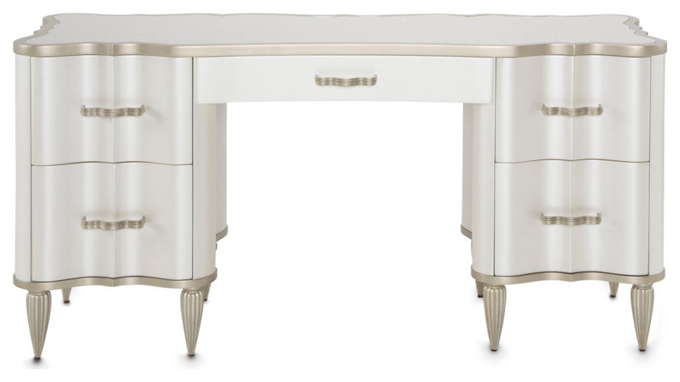 London Place Vanity Desk - Creamy Pearl