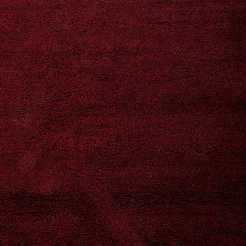 Hand Knotted Loom Silk Mix Area Rug Solid Dark Red, [Rectangle] 6'x9'