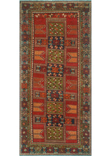 Fine Vintage Distressed Kenia Red/Charcoal Runner, 4'11x10'8