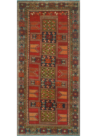Fine Vintage Distressed Kenia Red/Charcoal Runner, 4'11x10'8