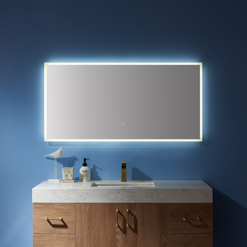 Rectangle Illuminated Bathroom/Vanity Wall Mirror, 48 Inch