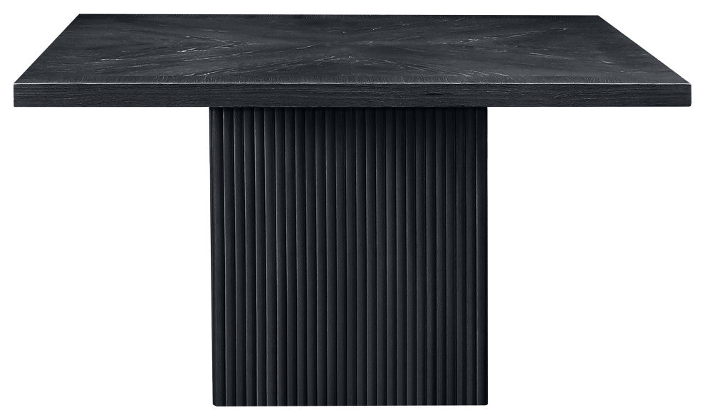 Belinda Beech Wood and Oak Veneer  Dining Table, Black, 54" W X 54" D, 1 Table