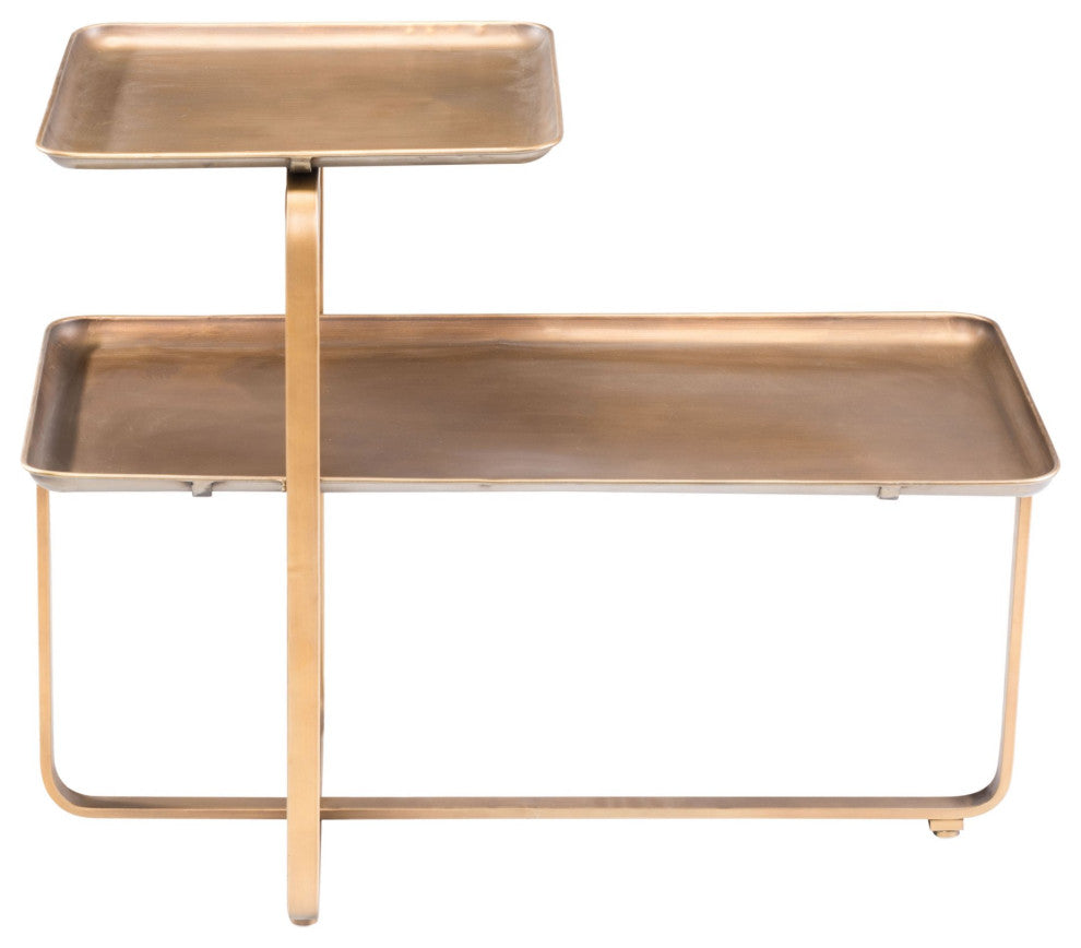 Coffee Table, Rectangular, Steel Metal, Gold, Lounge Cafe Lobby Hospitality