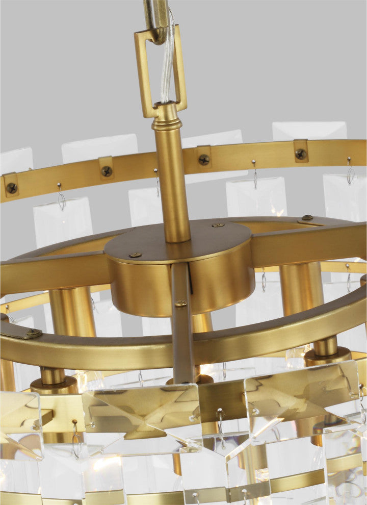Arden Medium Chandelier, Burnished Brass