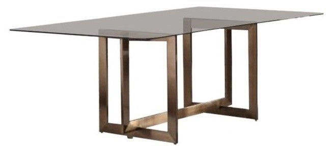 Modrest Keaton Modern Glass and Brass Dining Table