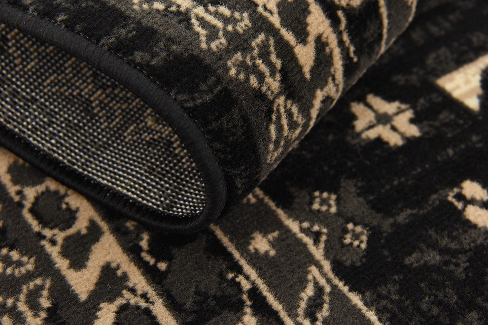 Unique Loom Black Oasis Taftan 4' 0 x 6' 0 Area Rug