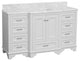 Nantucket 60" Bath Vanity, White, Carrara Marble, Single Vanity