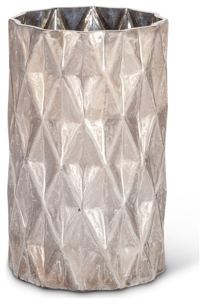 Set of 4, Pattern Cut Champagne Glass Vases, Various Sizes