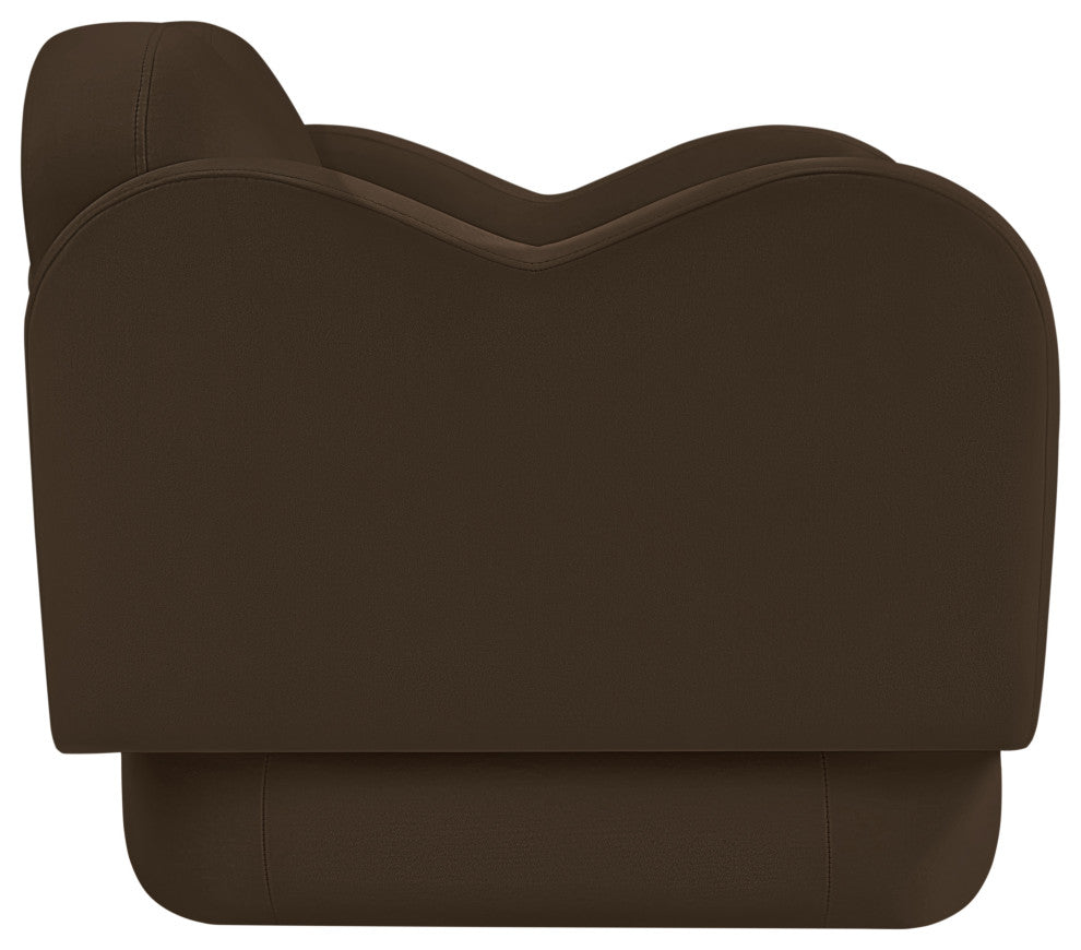 Bloom Upholstered Chair, Brown, Velvet
