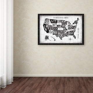 Michael Mullan 'Letterpress USA Map Dark' Canvas Art, 30x47