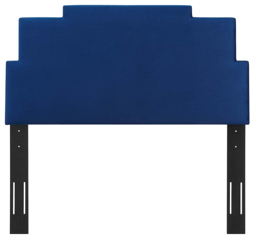 Headboard, King Size, Velvet, Blue Navy, Modern Contemporary, Bedroom Master