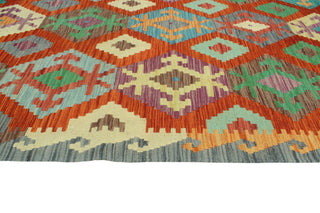 Sangat Flatweave Amaya Red/Purple Rug, 6'9 x 9'9