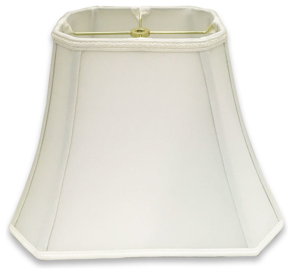 Rectangle Bell Cut Corner Designer Lamp Shade, White, Set of 2