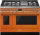 Smeg Portofino Pro-Style 48" Freestanding Dual Fuel Range, Orange