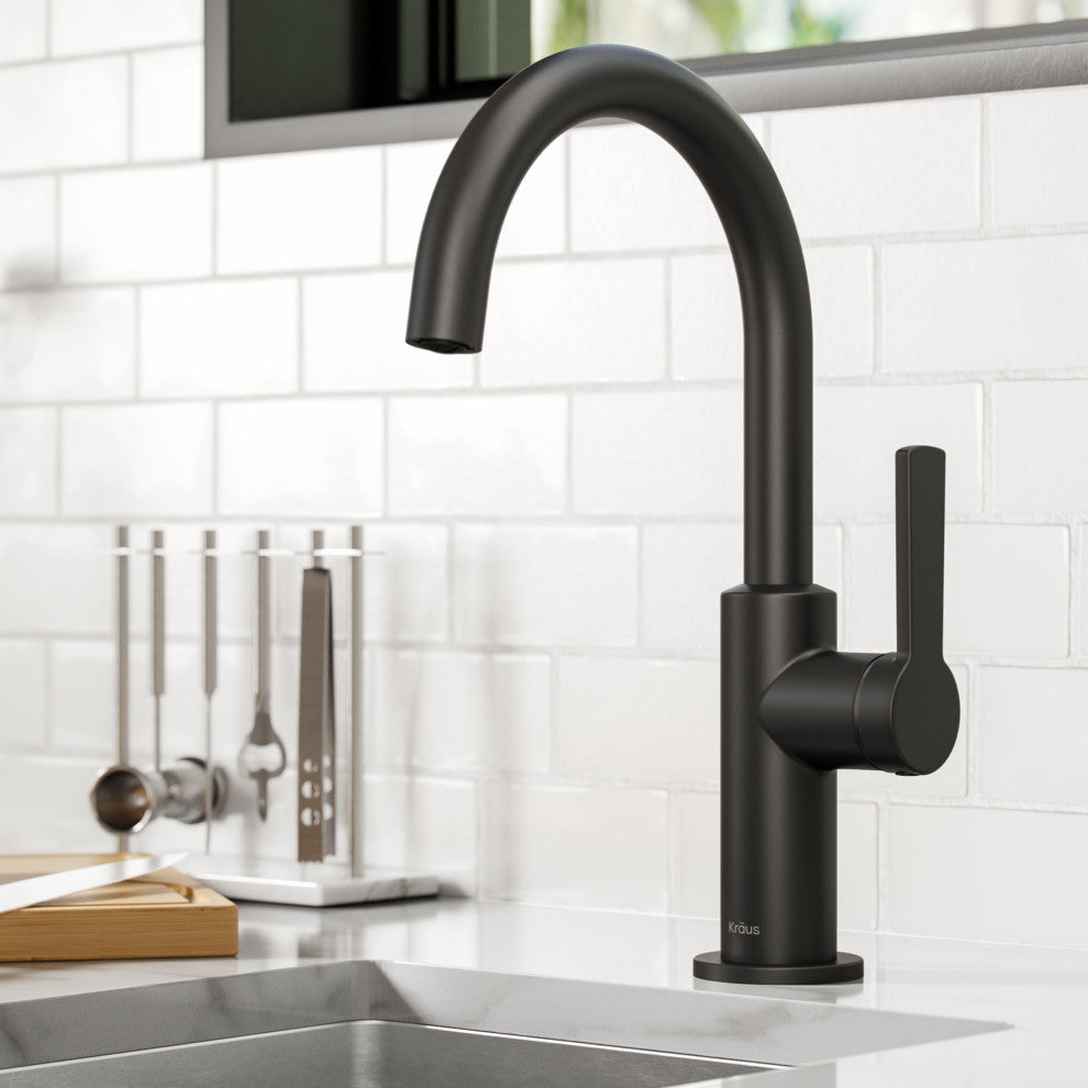 Oletto 1-Hole Kitchen Bar Faucet Matte Black, Model KPF-2822MB