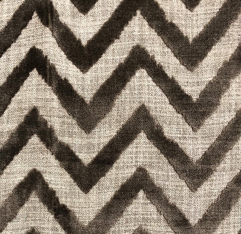 Oblique Zigzag Luxury Throw Pillow in Beige Tones, 22"x22"