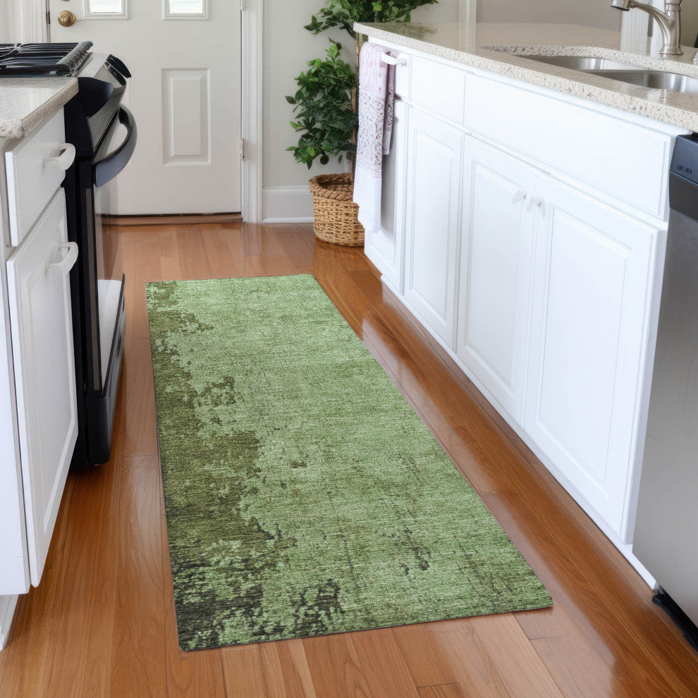 Machine Washable Indoor/Outdoor Chantille ACN1912 Aloe 2'3" x 7'6" Runner Rug
