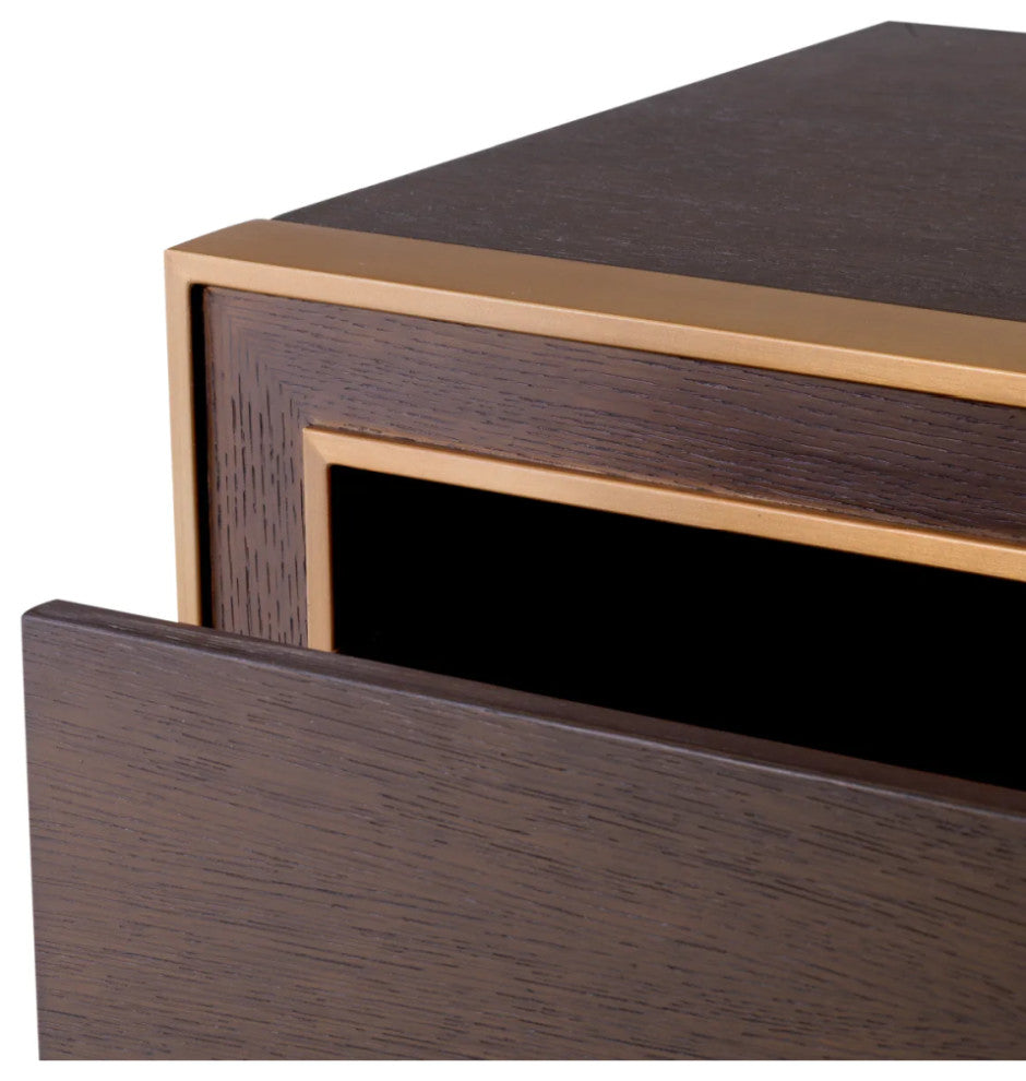 Brown Oak 4-Drawer Dresser, Eichholtz Camelot