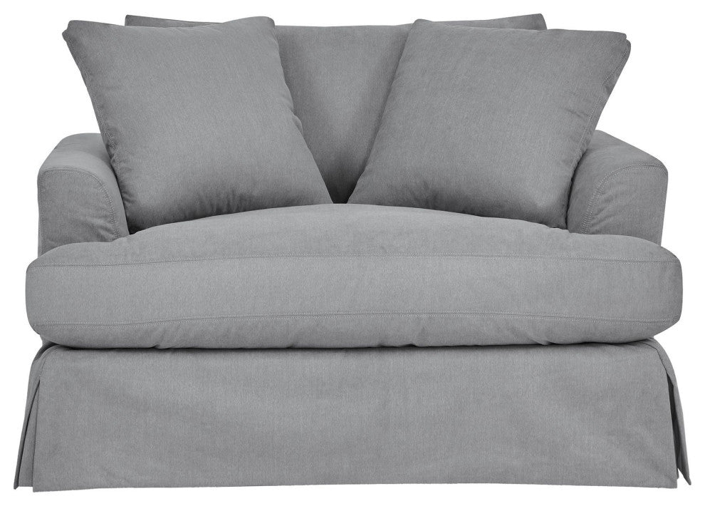 Ciara 53" Upholstered Chair and a Half in Pearl, Slate Gray