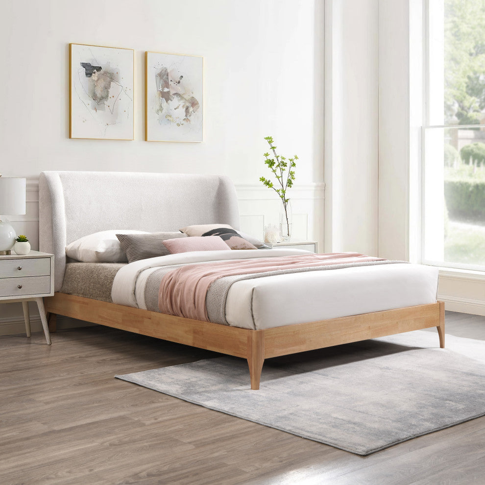 Ventura Upholstered Bed, Gray, Queen