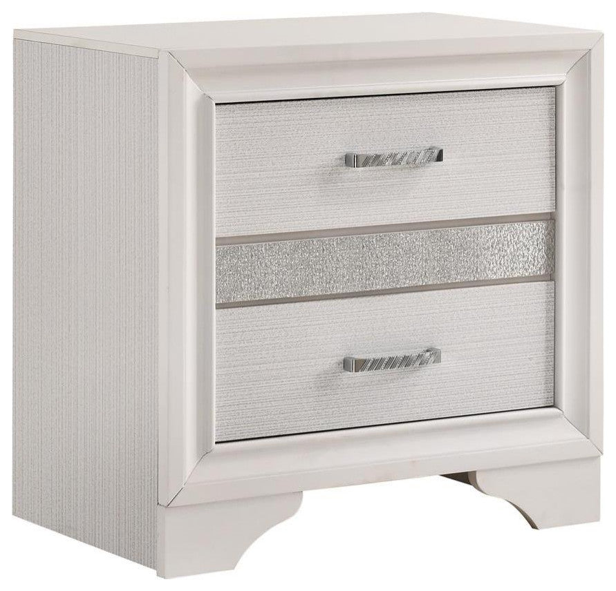 Miranda 2-drawer Nightstand Tray White
