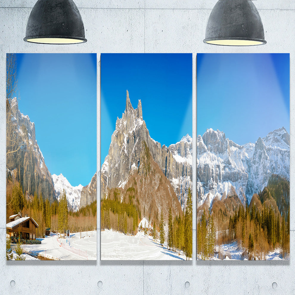 "Sixt Fer a Cheval Panoramic View" Metal Wall Art, 3 Panels, 36"x28"