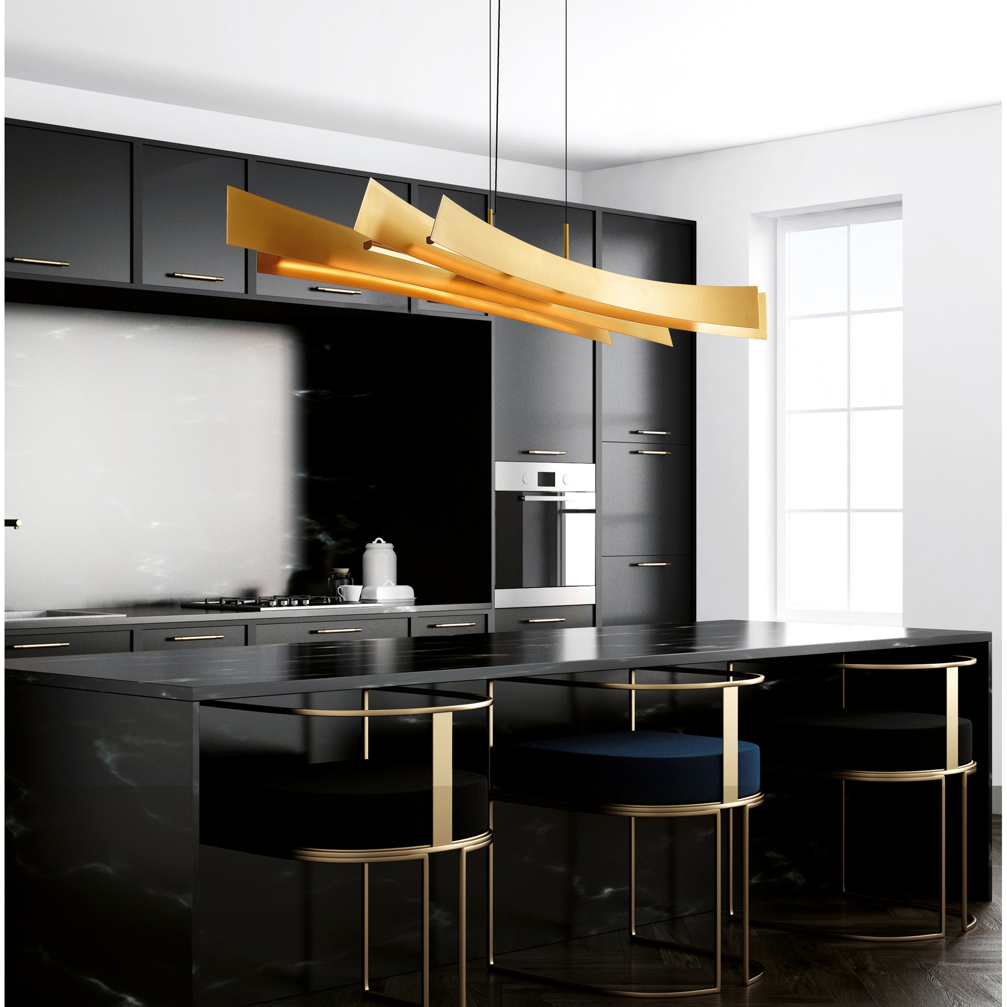 Candora Integrated LED Chandelier, Brass, 50 Inches