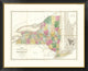 "Map of New York, 1839" Framed Digital Print by David H. Burr, 46x37"