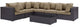 Espresso Mocha Convene 7-Piece Outdoor Patio Sectional Set