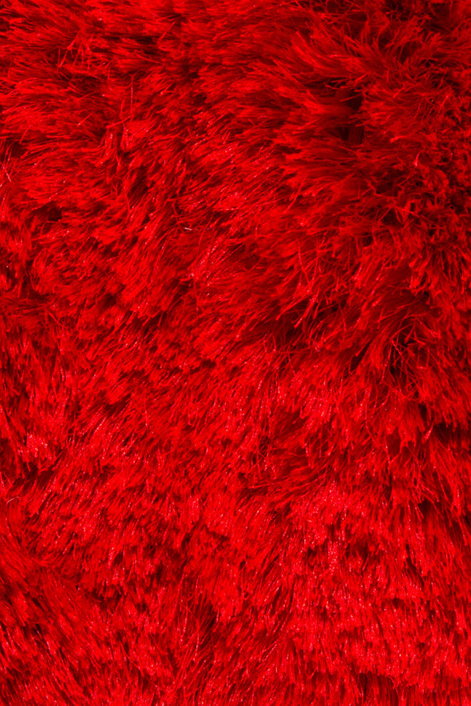 Naya Contemporary Area Rug, Red, 7'9" Round
