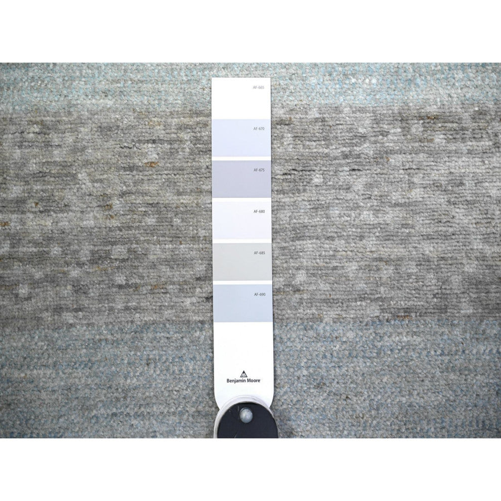 Gray Fine Kashkuli Gabbeh Soft Wool Hand Knotted Rug, 2'8"x9'5"