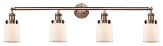 Bell 4-Light 42" Bath Vanity Light, LED, Antique Copper, Matte White