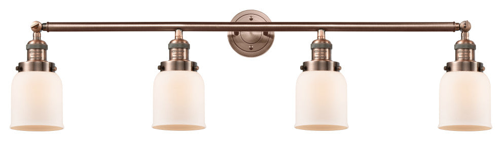 Bell 4-Light 42" Bath Vanity Light, LED, Antique Copper, Matte White