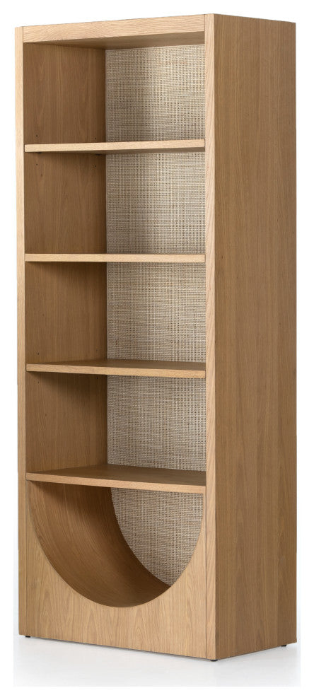 Higgs Bookcase Honey Oak Veneer, Honey Oak, Light Natural Cane