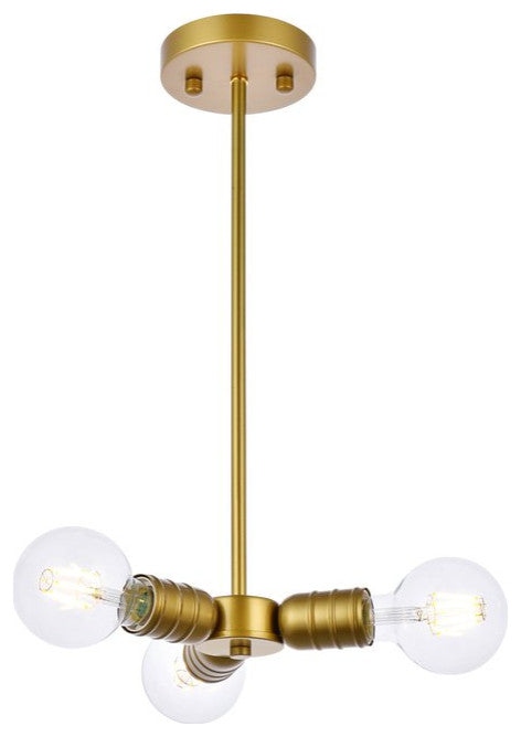 Reese 3-Light Brass Pendant