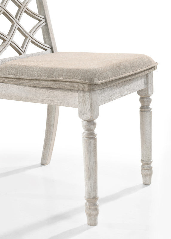 Havanna Off-White 19"W Contemporary Fabric Chair With Cushion,  Set of 2