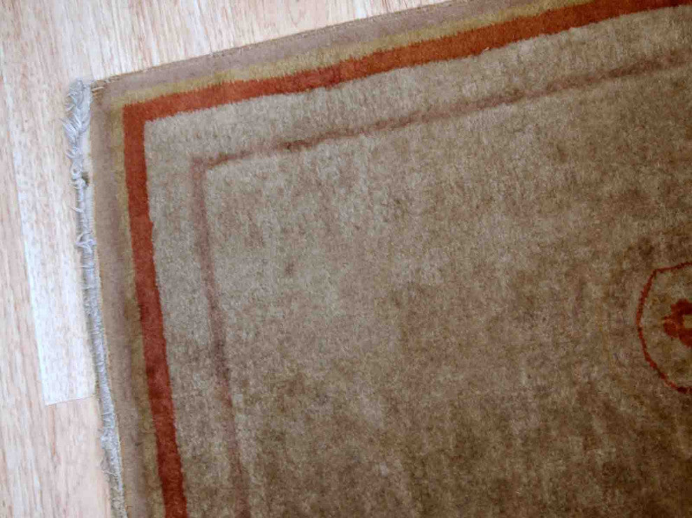 Handmade Vintage Art Deco Chinese Rug, 2.1'x3.2', 64cmx97cm 1970s