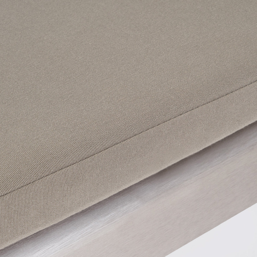 Preston Outdoor Chaise Lounge With Cushion, Khaki/Gray