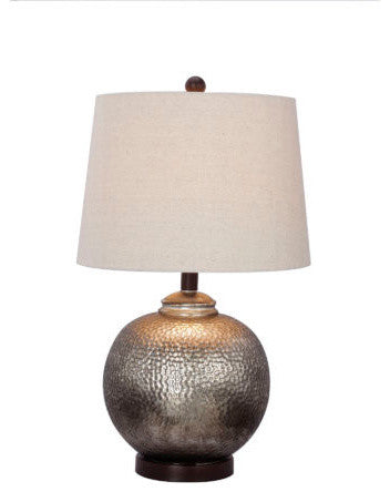 24" Antique Brown Mercury Glass and Oil Rubbed Bronze Metal Table Lamp
