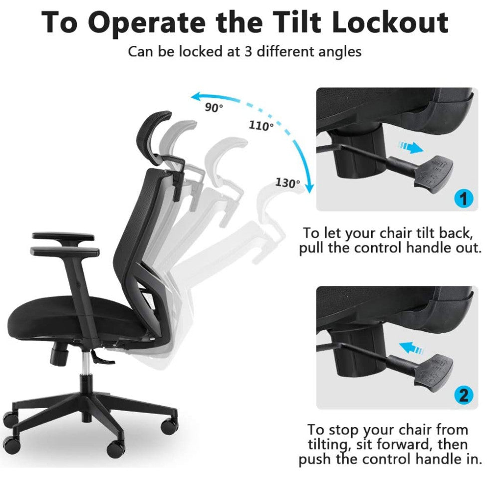 Modern Ergonomic Office Chair, Mesh  with Lumbar Support