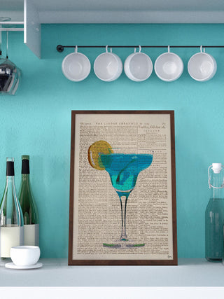 "Blue Margarita" Framed Painting Print, 20"x30"