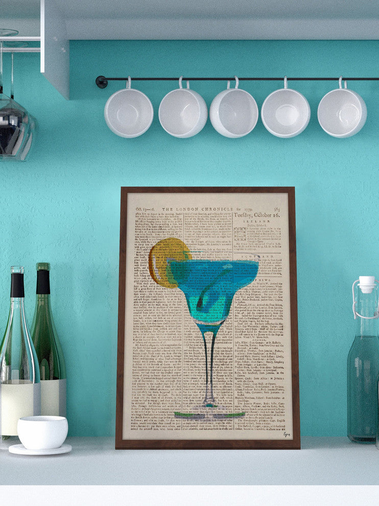 "Blue Margarita" Framed Painting Print, 20"x30"