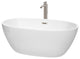 Juno Freestanding Bathtub, Brushed Nickel Trim, 59", Faucet in Brushed Nickel