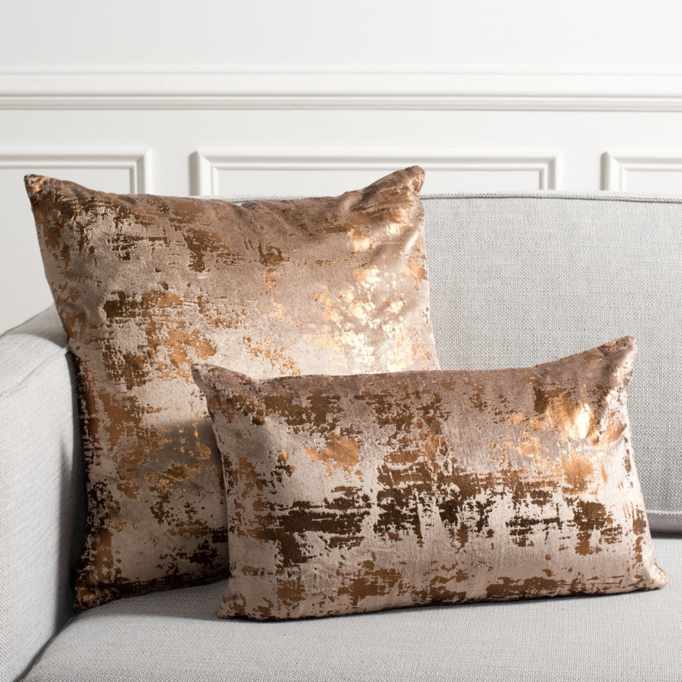 Safavieh Edmee Metallic Pillow, Brown/Copper