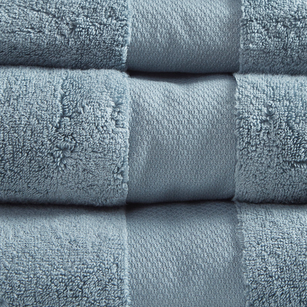 Madison Park Signature Turkish Cotton 6 Piece Bath Towel Set, Blue