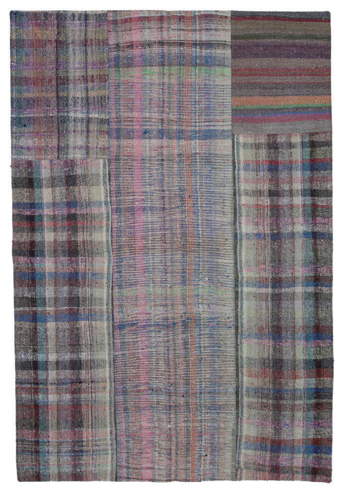 Rug N Carpet - Handmade Anatolian 6' 8'' x 9' 10'' Vintage Patchwork Kilim Rug