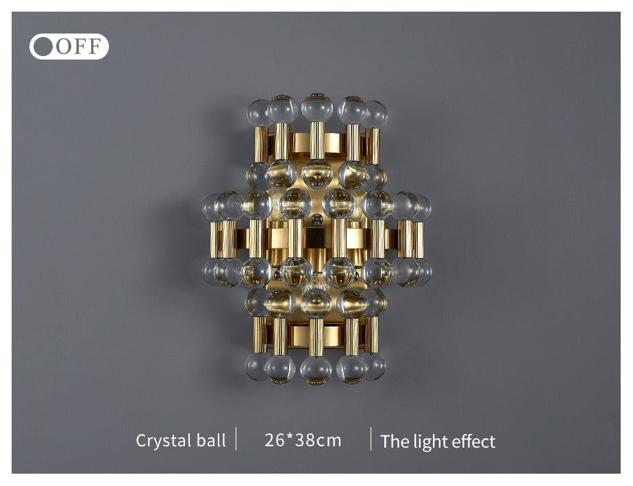 Coruna | Modern colorful design sconce for bedroom, Round Crystal