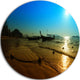 Sunset With Boats In Andaman Sea, Seascape Disc Metal Wall Art, 11"